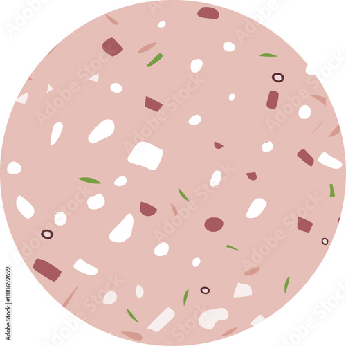 Mortadella Bologna Vegan. delicatessen on white background. Simple flat style vector illustration