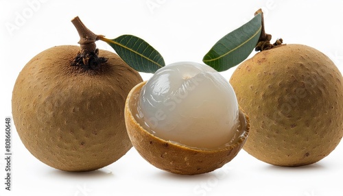 Sets of fresh longan isolated on white background  photo