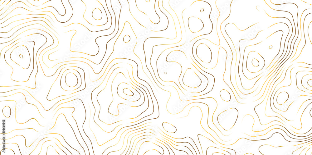 Golden gradient lines on white background abstract topography design digital vector wallpaper