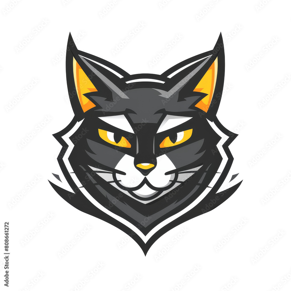 Fierce feline mascot with a determined gaze