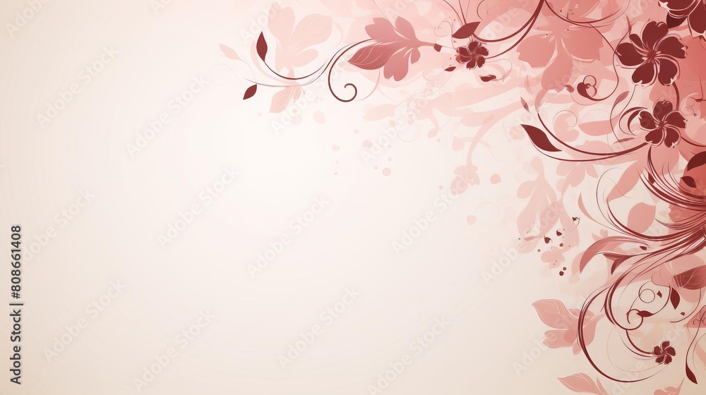 A pink flowery border with a white background