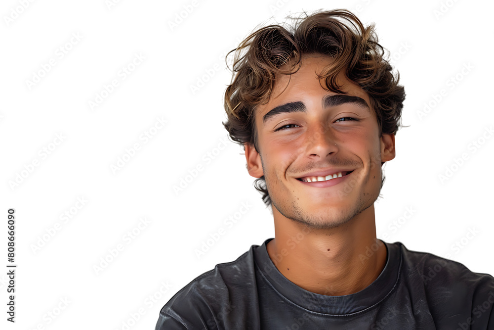 Studio shot of young man winking on isolated transparent background Studio shot of young man winking on isolated transparent background