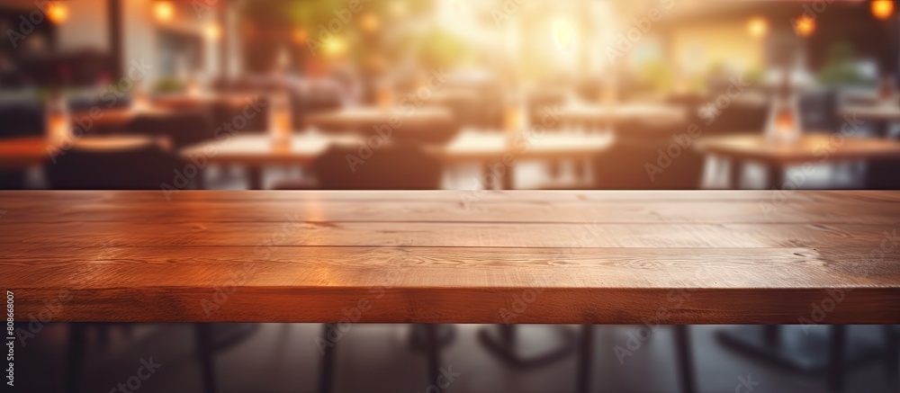 The restaurant table with a blurred background becomes a perfect copy space image