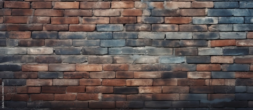 Fototapeta premium A vintage wallpaper with a modern brick wall texture serves as a captivating copy space image