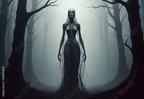Fantasy design a terrifying entity with elongated  (3) photo