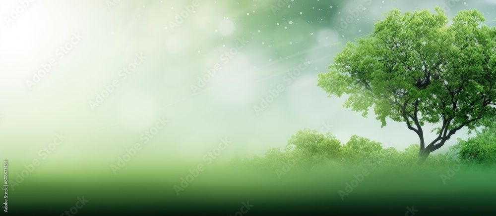 An abstract background with blurred trees and a gradient texture depicting the concept of World Environment Green Tree Day The design provides ample copy space for customization An abstract background with blurred trees and a gradient texture depicting the concept of World Environment Green Tree Day The design provides ample copy space for customization