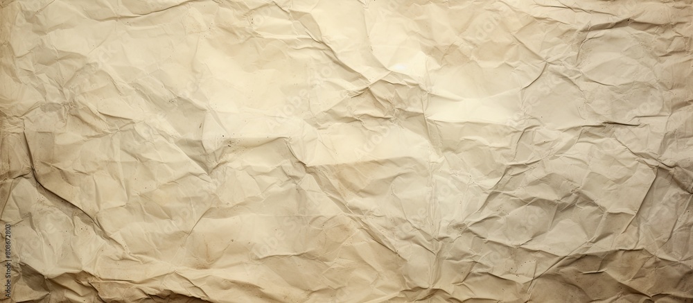 Fototapeta premium A textured crumpled old paper with visible damage serves as a perfect background for adding text or images Copy space image