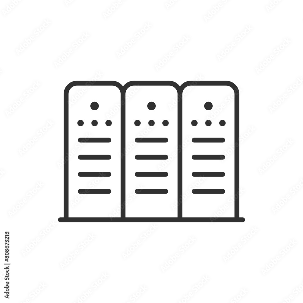 Server, linear icon. Data center. Line with editable stroke Server, linear icon. Data center. Line with editable stroke