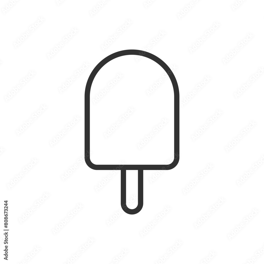 Ice cream on a stick, linear icon. Line with editable stroke Ice cream on a stick, linear icon. Line with editable stroke