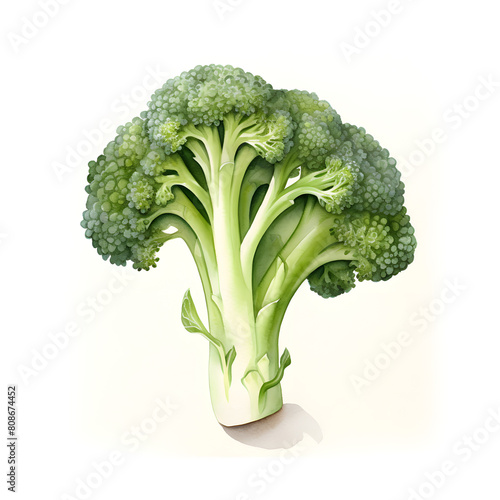 Digital technology broccoli watercolor design illustration