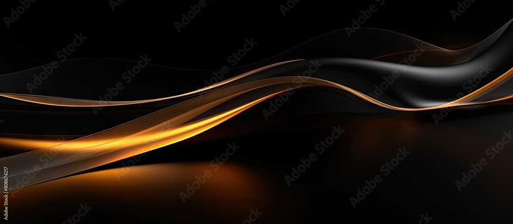 A sleek black backdrop adorned with gleaming gold lines creating an abstract pattern Ample room for textual content is available in this captivating copy space image A sleek black backdrop adorned with gleaming gold lines creating an abstract pattern Ample room for textual content is available in this captivating copy space image