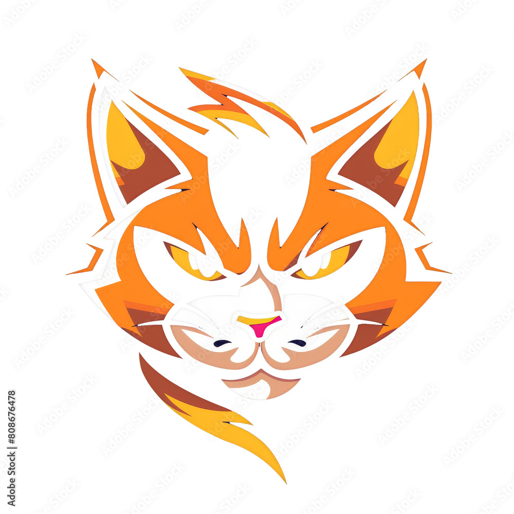 Fototapeta premium Fierce orange tiger esports logo with a determined gaze