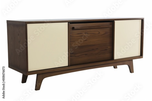 Sleek wooden credenza featuring minimalist styling, perfect for sophisticated interior decor © Татьяна Евдокимова
