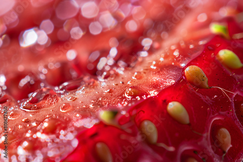 a close up of a strawberry