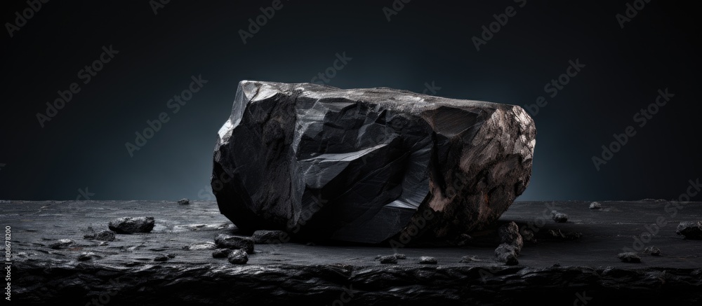 Obraz premium The background is a black stone with copy space for images