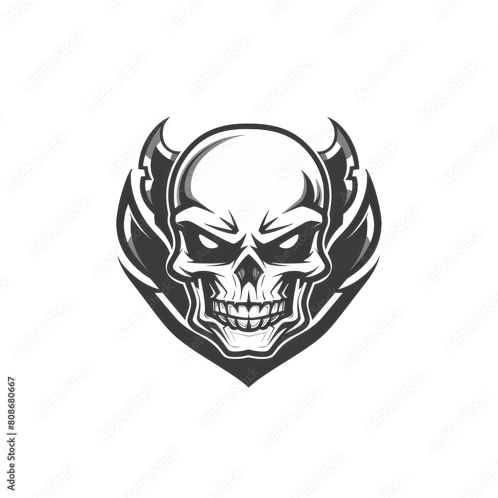 Fierce skull emblem with sharp edges Fierce skull emblem with sharp edges