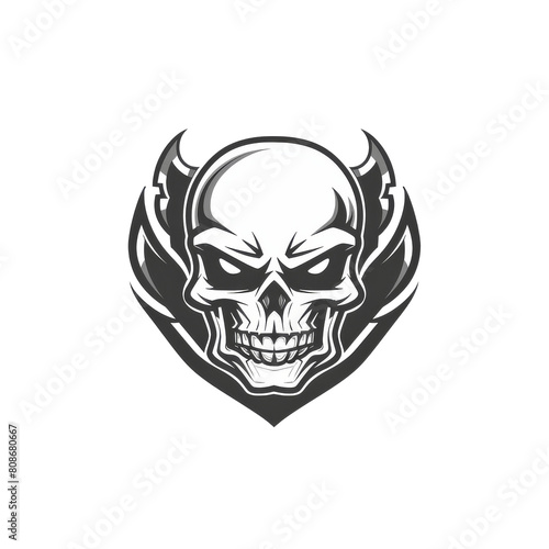 Fierce skull emblem with sharp edges