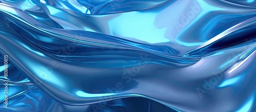 An abstract background with a blue plastic foil providing copy space for images photo