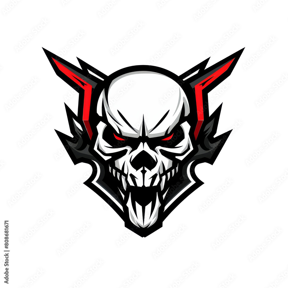 Fierce skull with fiery eyes ready for battle Fierce skull with fiery eyes ready for battle