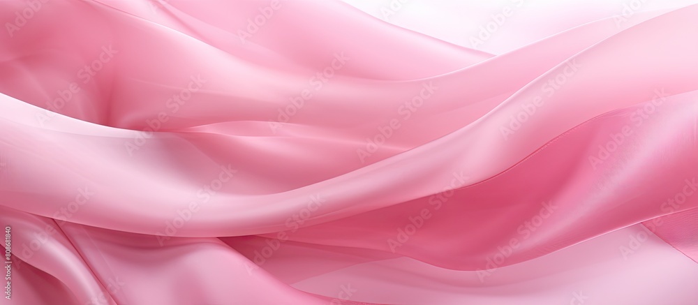 Obraz premium The pink ribbon is a globally recognized symbol for breast cancer awareness providing moral support to women The image shows a close up top down view of the ribbon with an isolated background and cop