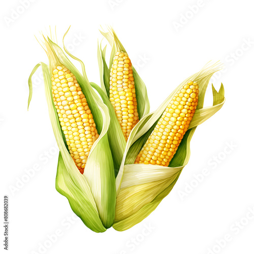 Digital technology corn watercolor design illustration