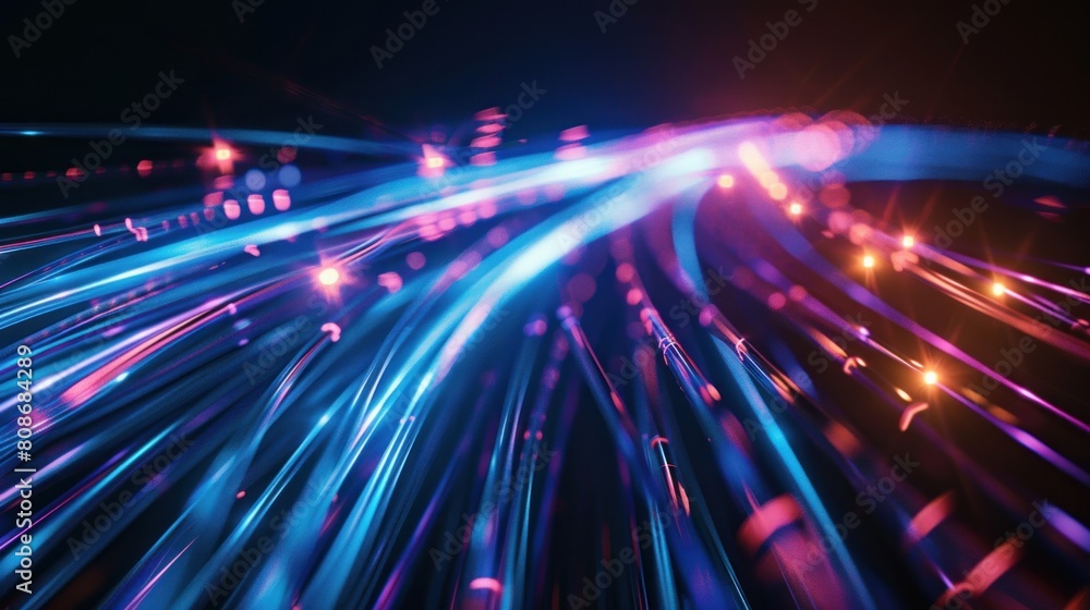 futuristic background. Fiber optic light lines, speed lines, data transmission, high-speed internet futuristic background. Fiber optic light lines, speed lines, data transmission, high-speed internet