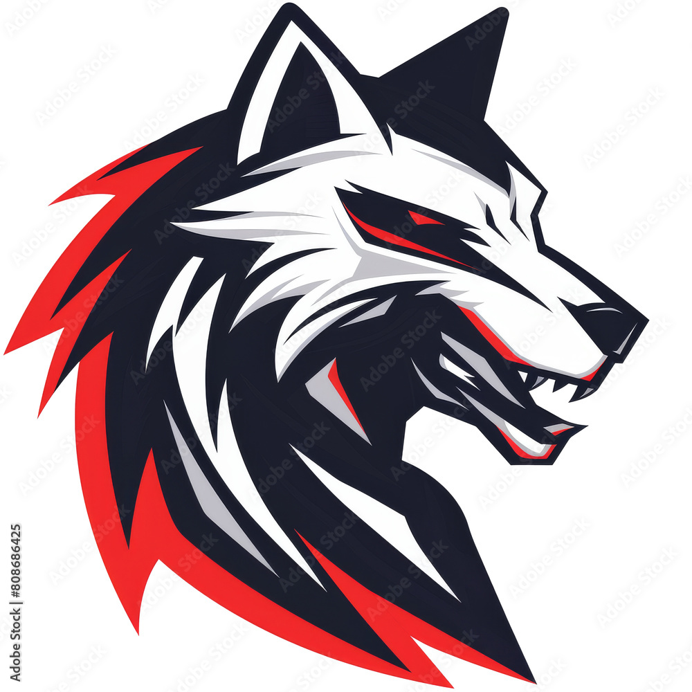 Fierce wolf mascot with a sharp striking design Fierce wolf mascot with a sharp striking design