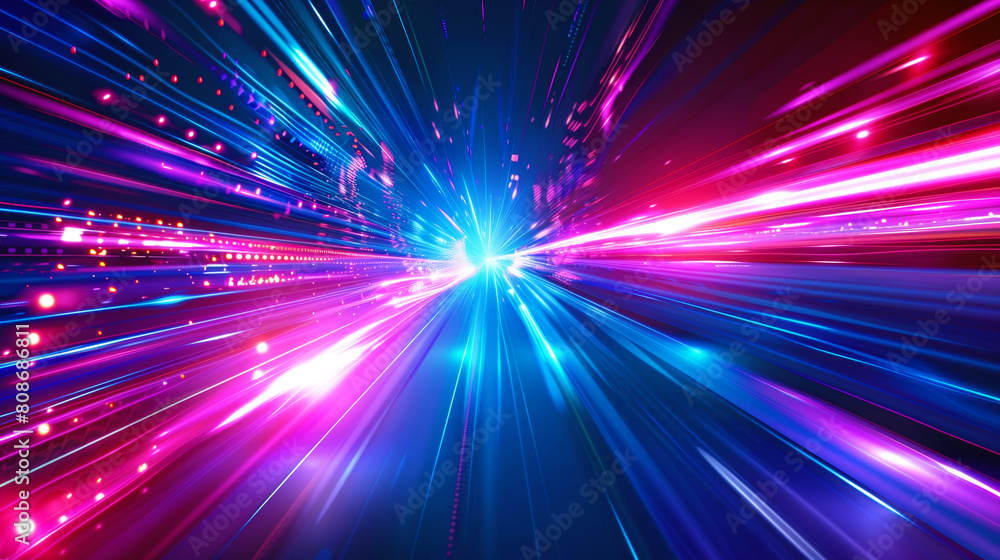 Dynamic high-speed light trails symbolizing hyper-network connectivity or warp speed in cyber technology. Dynamic high-speed light trails symbolizing hyper-network connectivity or warp speed in cyber technology.