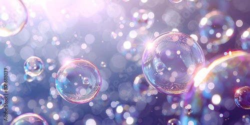 Transparent orbs. Bubbles against a see-through backdrop. Spheres of soap on a clear surface. Air pockets underwater on a clear canvas. Sudsy globes. Authentic bubbles. photo