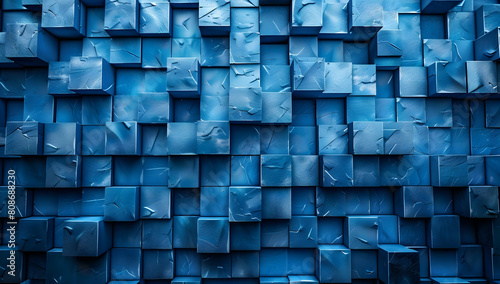 Abstract background with cubes in blue color