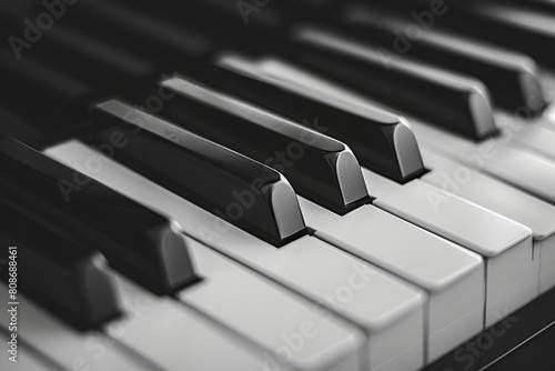 Wallpaper Mural Monochrome close up of black and white piano keyboard, musical instrument keys in grayscale tones Torontodigital.ca
