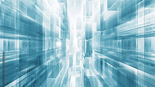Abstract futuristic digital landscape  representing a concept of cyber technology and data flow in a virtual space.