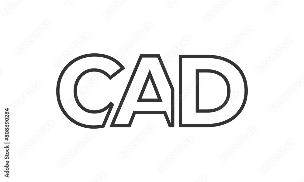 CAD logo design template with strong and modern bold text. Initial based vector logotype featuring simple and minimal typography. Trendy company identity.