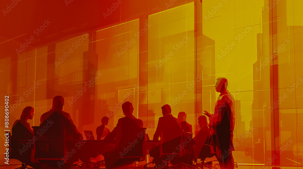 Manager addressing staff on the importance of transparency in decision-making warm tones eye-level view.--s 750 Manager addressing staff on the importance of transparency in decision-making warm tones eye-level view.--s 750
