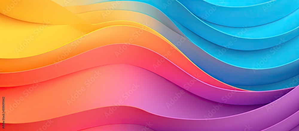 Obraz premium Colorful paper texture with bright and vibrant abstract patterns perfect for design concepts and geometric backdrops Offers ample copy space for presentations and other visual materials