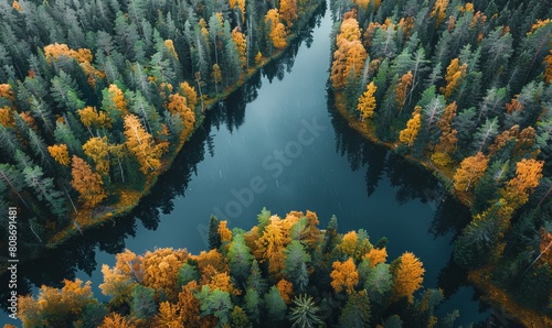 Aerial views of windfarm and wind energy station. Finnland