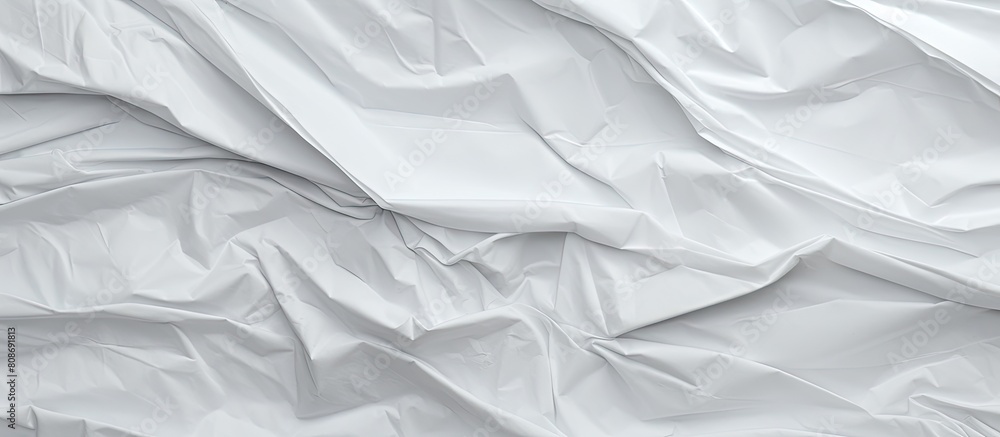 Crumpled white paper with a textured crease serving as a background copy space image Crumpled white paper with a textured crease serving as a background copy space image