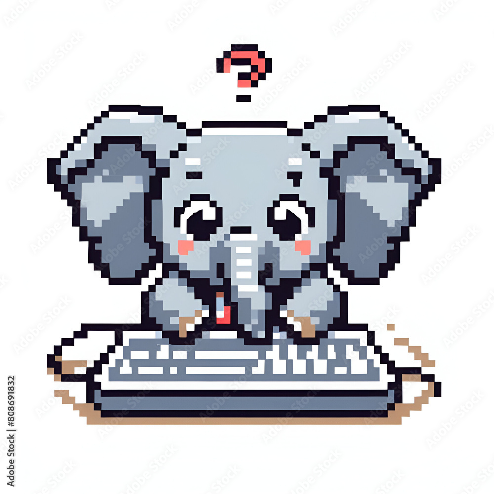Obraz premium An icon of an elephant, pixel art