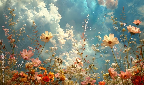 flowers and sky