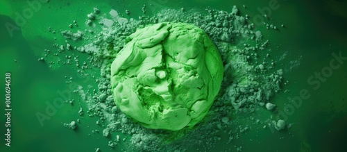 A top down view of vibrant green cookie dough making it a perfect choice for Saint Patrick s Day and Easter baking The image offers ample space for creative designs and compositions © Ilgun