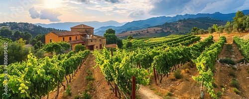 Experience stunning vineyard landscapes in the Priorat wine region, Catalonia. Located in the province of Tarragona, it captivates with its beauty photo