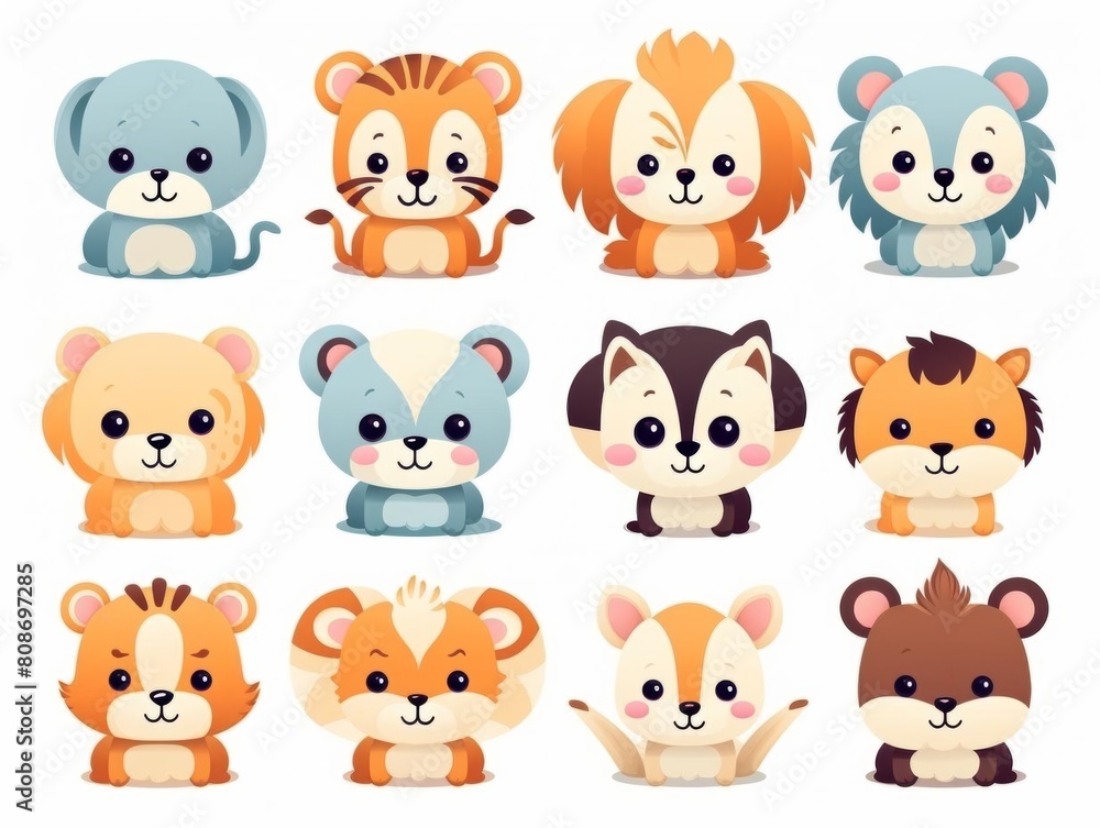 Animal welfare flat design front view adventure cartoon drawing Triadic Color Scheme Animal welfare flat design front view adventure cartoon drawing Triadic Color Scheme