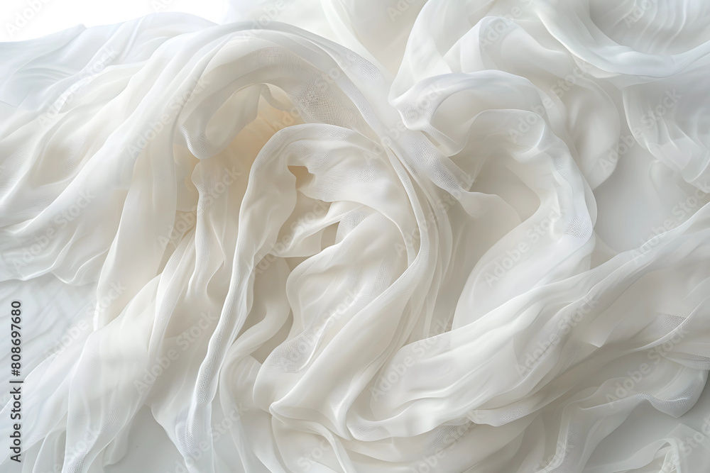 White Gauze Fabric isolated on transparent background