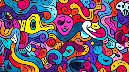 Colorful and intricate doodle art.