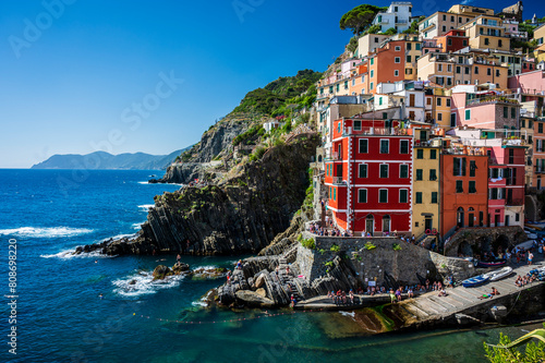 Magic of the Cinque Terre. Timeless images. Riomaggiore and its bright colours.