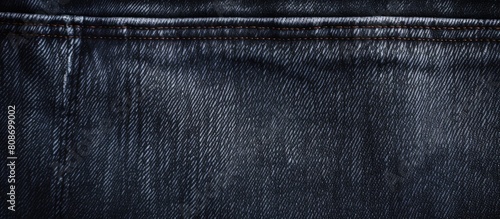 Close up of black jeans or denim with a textured background perfect for displaying copy space image