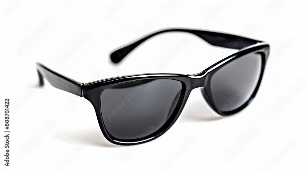 AI generated illustration of black sunglasses on a white background AI generated illustration of black sunglasses on a white background