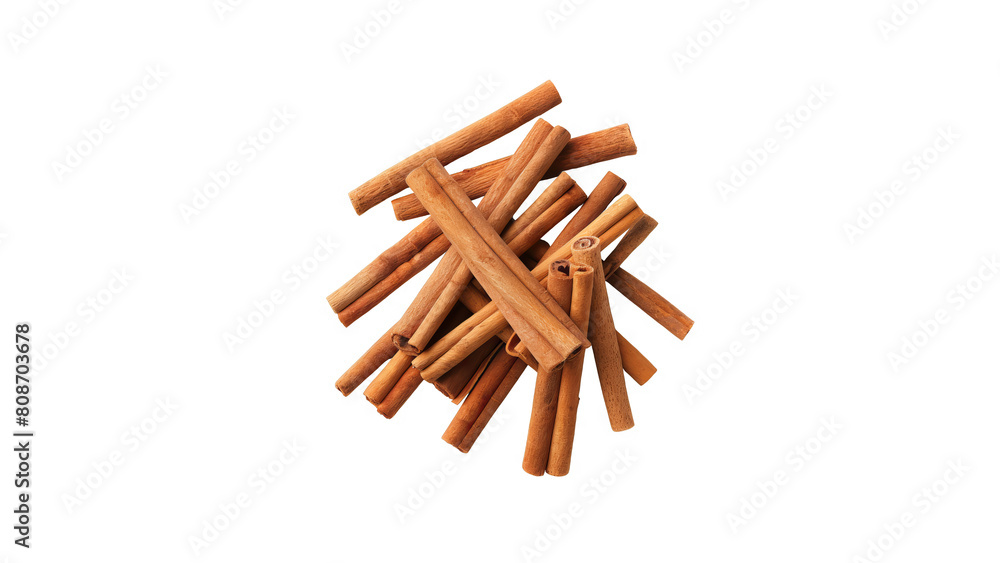 A pile of cinnamon sticks on a transparent background. A pile of cinnamon sticks on a transparent background.