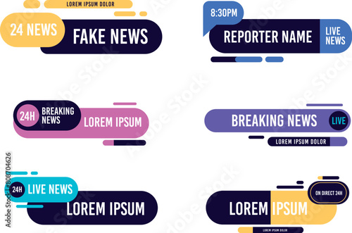 Breaking news banners template