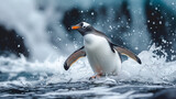 Penguin wallpaper with ice background